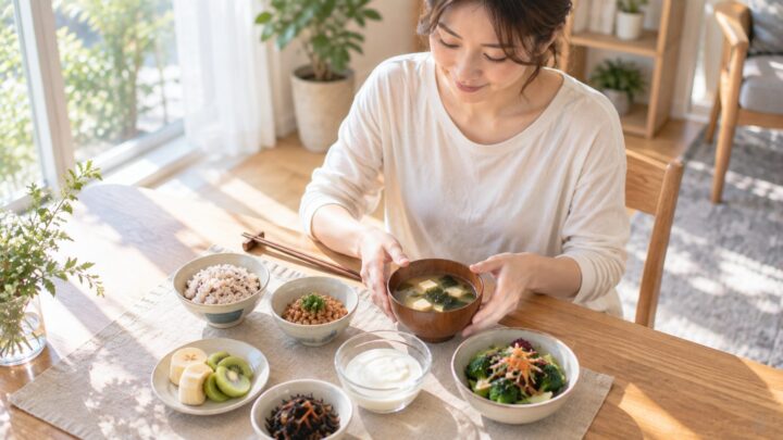 腸活ダイエットの基本となる発酵食品と食物繊維が豊富な食材