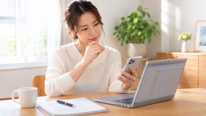 オンラインパーソナルトレーニングの料金を比較検討している様子