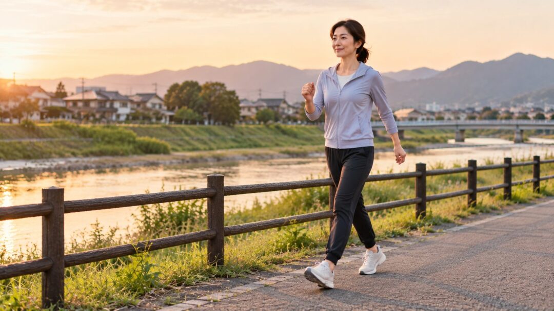 熊本市南区の生活の中でウォーキングをする人のイメージ