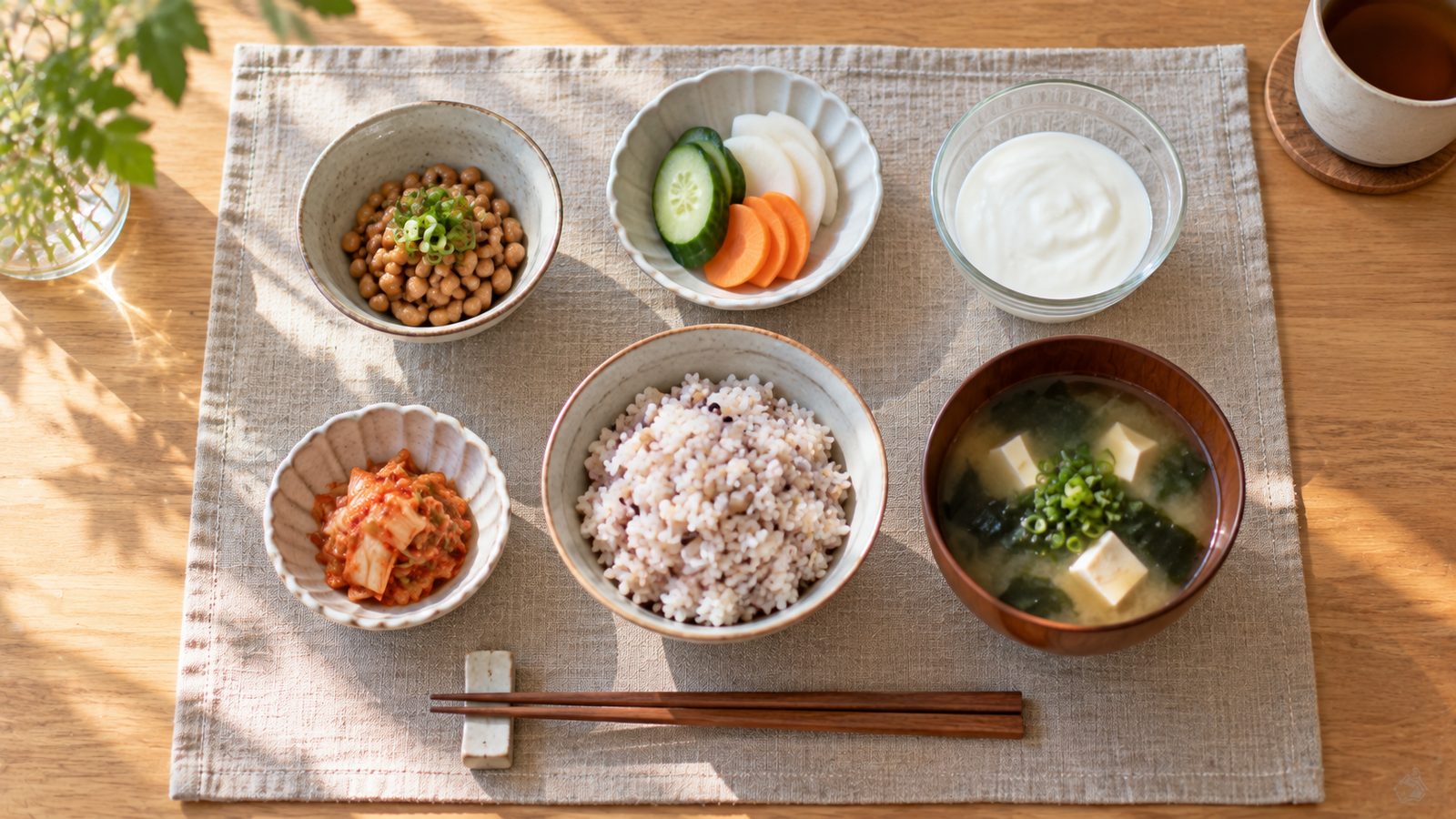 毎日の食事に取り入れやすい発酵食品の例