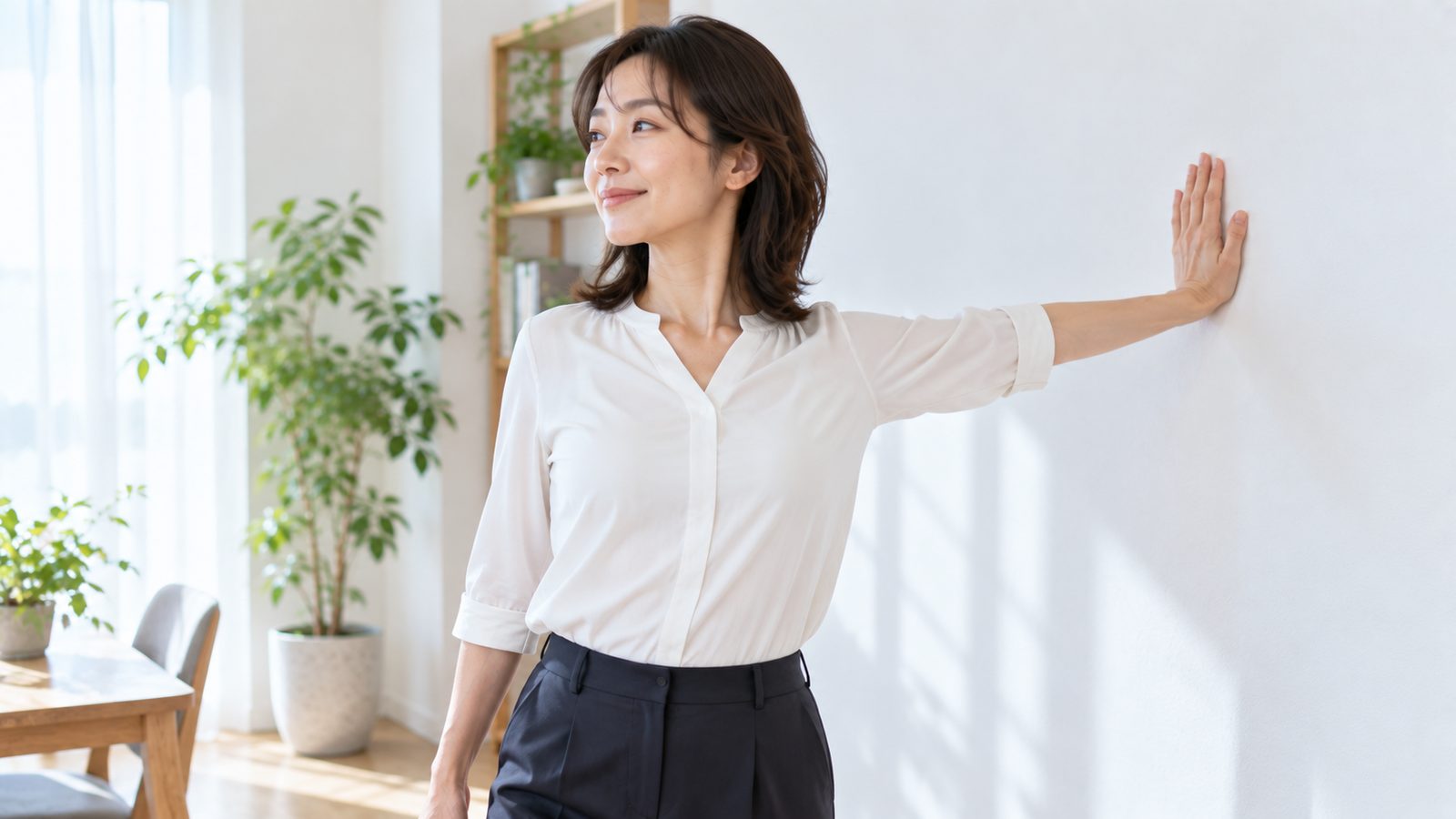 大胸筋・小胸筋ストレッチの姿勢