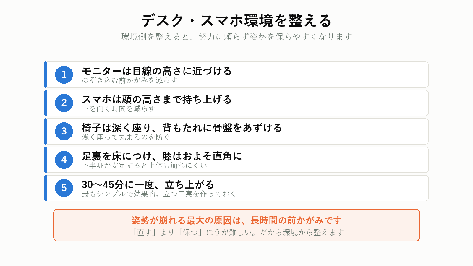 姿勢を保ちやすいデスク・スマホ環境