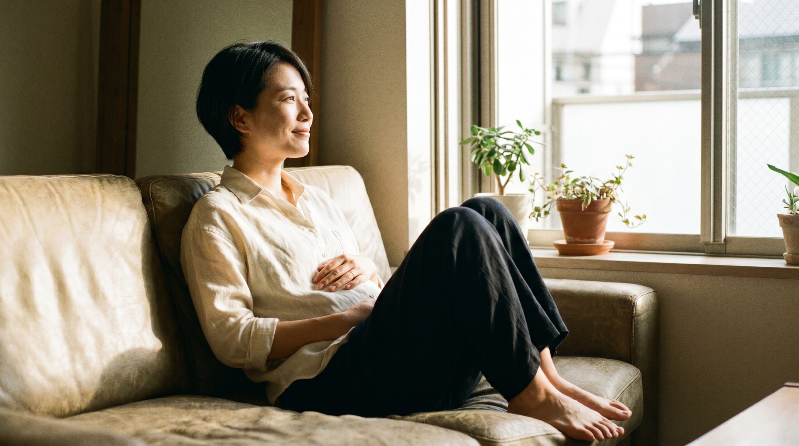 PMS期にセルフケアで体を休める日本人女性